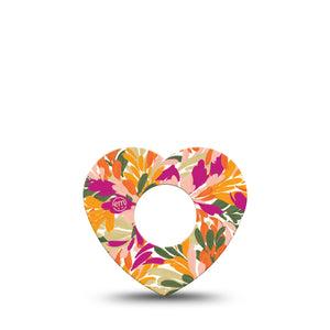 ExpressionMed Retro Brush Stroke Infusion Set Heart Shape Tape 5-Pack Tape Jewel-Toned Paint Strokes, Adhesive Tape Continuous Glucose Monitor Design