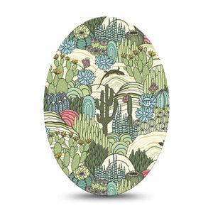 ExpressionMed Cactus Medtronic Guardian Enlite Universal Oval Single Tape Green Teal Cactus Plants And Flowers, Plaster CGM Design