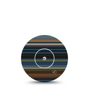 ExpressionMed Dark Stripes Freestyle Libre Sticker and Tape navy green gray black stripes Adhesive STticker and Tape Design Continuous Glucose Monitor Design