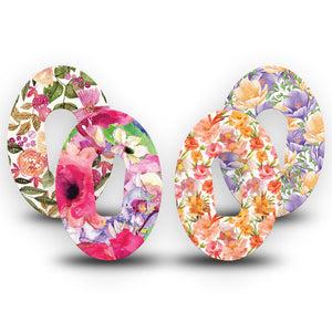 ExpressionMed Blooming Radiance Variety Pack Dexcom G6 Tape, 4-Pack Tape Variety Summer Florals, Plaster Continuous Glucose Monitor Design