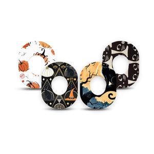 ExpressionMed Pumpkin Paws Variety Pack Dexcom G7 Mini Tape, Dexcom Stelo Glucose Biosensor System, 4-Pack Tape Variety, Halloween Aesthetic, Patch Continuous Glucose Monitor Design