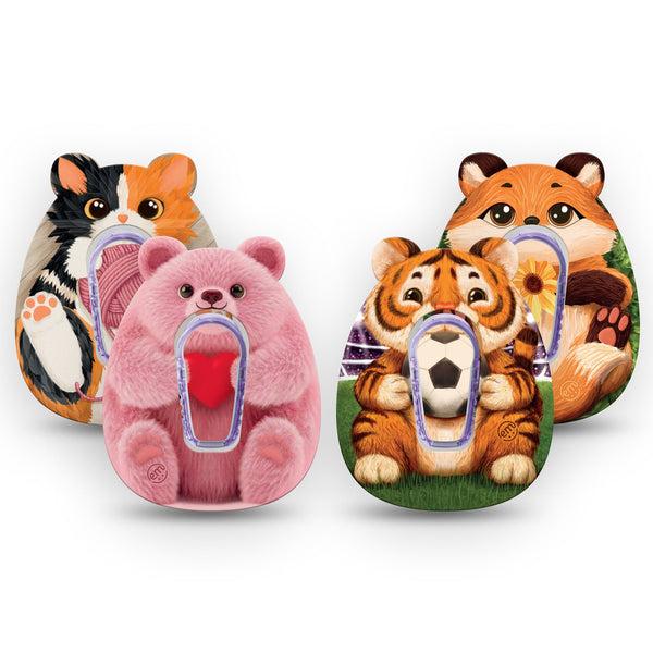ExpressionMed Cute Wildlife Dexcom G6, tape and sticker  cute jungle tiger print Waterproof Plaster for Continuous Glucose Monitor