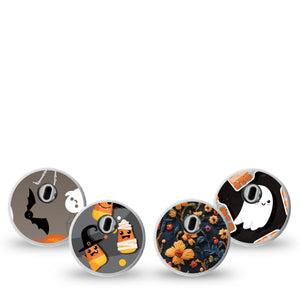ExpressionMed Ghostly Giggles Variety Pack Freestyle Libre 3 and Libre 3 Plus Sticker, 4-pack Sticker Variety, Halloween Candy, Decorative Decal CGM Design