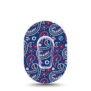 ExpressionMed Independence Paisley Dexcom G6 Mini Tape Single Tape and Single Sticker Cool Paisley Print, Adhesive Tape CGM Design