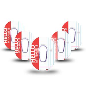 ExpressionMed Name Tag Dexcom G6 Mini Tape, 5-Pack Tape and 5-Pack Sticker Type Two Awareness, Adhesive Tape CGM Design