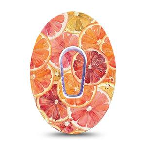 ExpressionMed Oranges Dexcom G6, Single Tape and Single Sticker Hand-painted orange slices Sensor Cover for Continuous Glucose Monitor