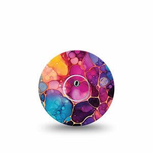 ExpressionMed Rainbow Ink Freestyle Libre 3 and Libre 3 Plus, Single Tape and Single Sticker Blended color strokes Accessories for Continuous Glucose Monitor