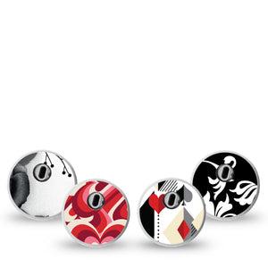 ExpressionMed Ace of Style Variety Pack Freestyle Libre 3 Sticker 4-Pack Sticker Variety Playing Card Suit Symbols Inspired, Decorative Decal CGM Design