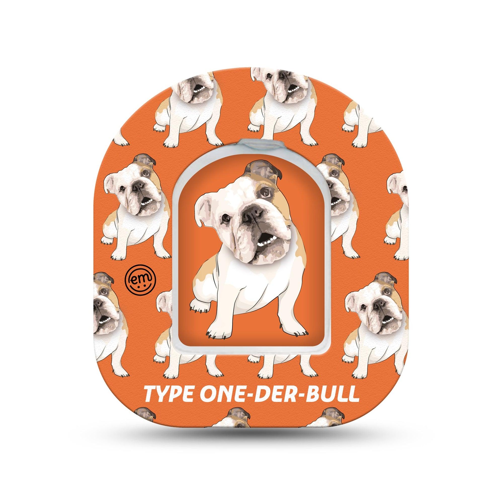 ExpressionMed Type-One-Der-Bul Omnipod Surface Center Sticker and Mini Tape Pet Animal Inspired Vinyl Sticker and Tape Design Pump Design