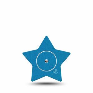 ExpressionMed Teal Freestyle Libre 2 and Libre 2 Plus Star Shape Tape, Abbott Lingo, Single Tape and Single Sticker Color Sample Inspired, Adhesive Tape CGM Design