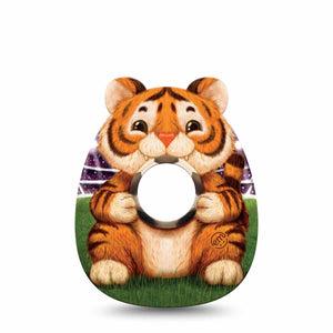 ExpressionMed Playful Tiger Freestyle Libre 3 and Libre 3 Plus, Single Tape jungle soccer style Overlay Patch for Continuous Glucose Monitor