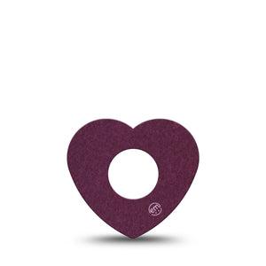 ExpressionMed Wine Red Infusion Set Heart Shape Tape, 5-Pack Tape Pantone Color Inspired, Adhesive Tape Continuous Glucose Monitor Design