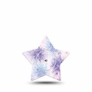 ExpressionMed Wisteria Fade Freestyle Libre, Libre 2 Plus, and Abbott Lingo Star, Single Tape and Single Sticker Lavender flowers Patch for CGM