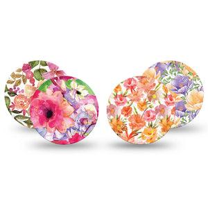 ExpressionMed Blooming Radiance Variety Pack Freestyle Libre 3 and Libre 3 Plus Overpatch, 4-Pack Tape Variety Sheer Inspired Petals, Adhesive Patch CGM Design