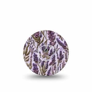 ExpressionMed Stitched Bloom Freestyle Libre 3 and Libre 3 Plus, Single Tape and Single Sticker Lavender embroidery Accessories for Continuous Glucose Monitor