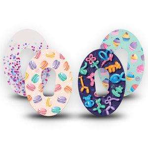 ExpressionMed Birthday Party Variety Pack Dexcom G6 Tape 4-Pack Tape Variety Birthday Party Inspired, Plaster CGM Design