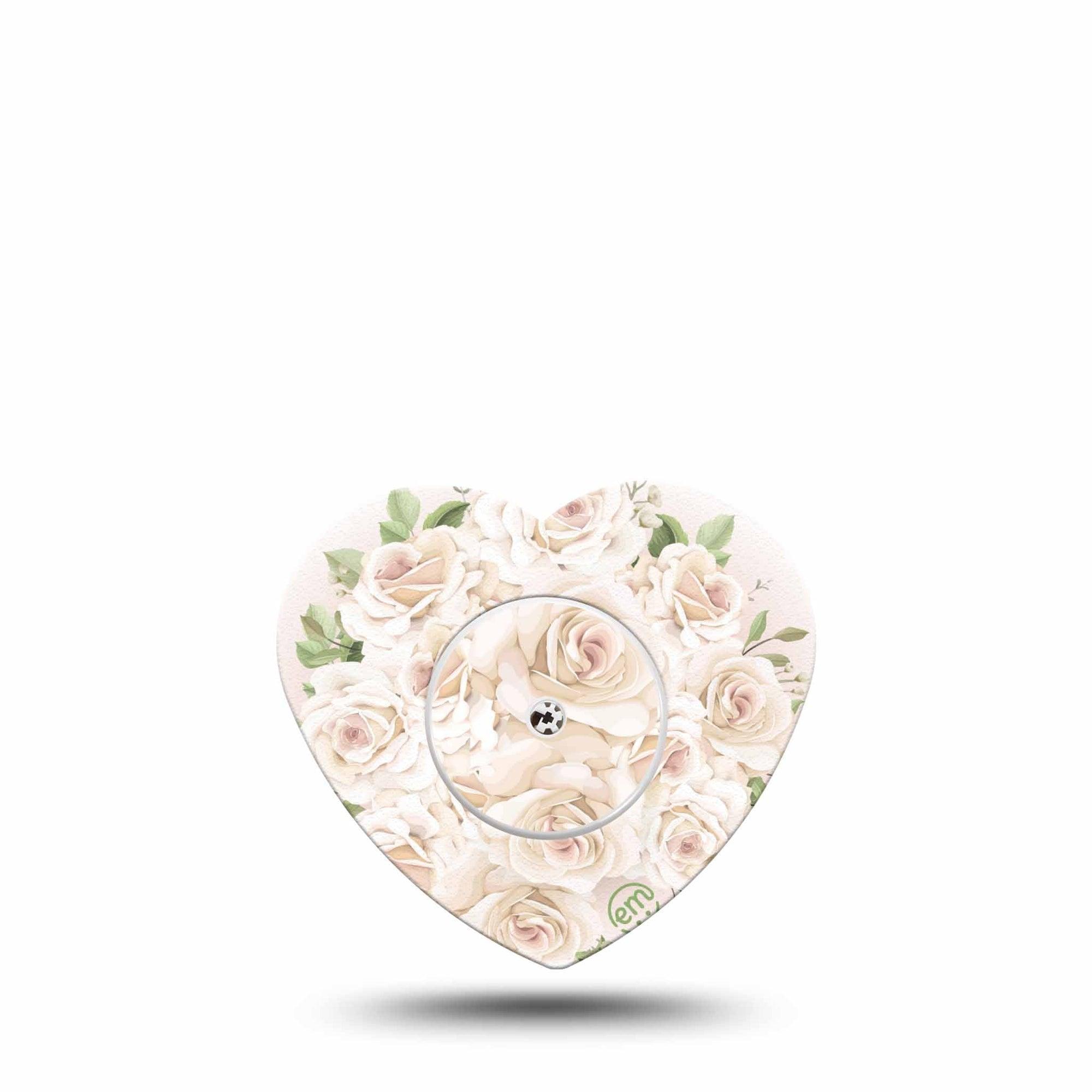 ExpressionMed Wedding Bouquet Freestyle Libre 2 and Libre 2 Plus Heart Shape Tape, Abbott Lingo, Single Tape and Single Sticker Elegant Bouquet, Adhesive Patch CGM Design