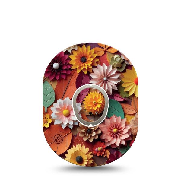 ExpressionMed 3D Floral Dexcom G7 Tape, Dexcom Stelo Glucose Biosensor System,  Single Tape and Single Sticker 3D-Look Floral Design, Overlay Tape Continuous Glucose Monitor Design