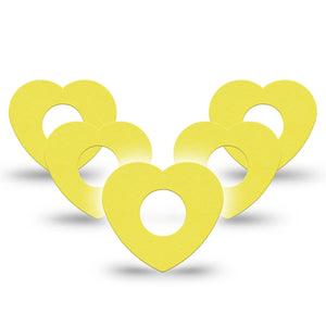 ExpressionMed Butter Yellow Infusion Set Heart Shape Tape, 10-Pack Tape Pantone Color, Adhesive Tape Continuous Glucose Monitor Design