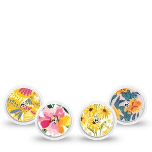 ExpressionMed Honey Glow Variety Pack Freestyle Libre and Libre 2 Plus Sticker, Abbott Lingo, 4-Pack Sticker Variety Soothing Pastel Prints, Vinyl Graphics Continuous Glucose Monitor Design