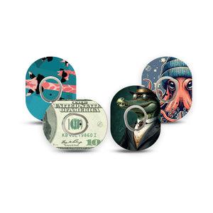 ExpressionMed Action Crew Variety Pack Variety Pack Dexcom G7 Mini Tape, Dexcom Stelo Glucose Biosensor System, 4-Pack Tape and 4-Pack Sticker Variety Cute Daring Animals, Patch Continuous Glucose Monitor Design