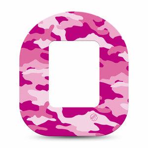 ExpressionMed Pink Camo Tandem Mobi Adhesive Tape, Single, Pink Camouflage Pump Overlay Design,