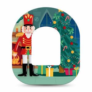 ExpressionMed Nutcracker Omnipod Tape Single Tape Christmas Toy Soldier Theme, Adhesive Patch Pump Design