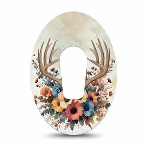 ExpressionMed Floral Antlers Dexcom G6 Tape, Single Tape Antler Bouquet, Plaster Continuous Glucose Monitor Design