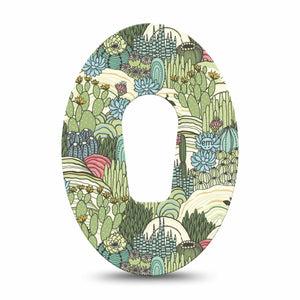 ExpressionMed Cactus Dexcom G6 Tape Single Tape Desert Cactus Floral, Plaster Continuous Glucose Monitor Design