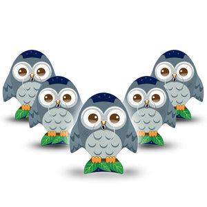 ExpressionMed Hootie the Owl Freestyle Libre 3 Evolve Shape Tape 5-Pack Tape and 5-Pack Sticker Friendly Gray Owl Patch CGM Design