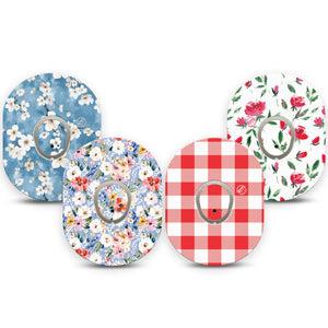 ExpressionMed Liberty Blooms Dexcom G7 and Dexcom Stelo Glucose Biosensor System, tape and sticker  patriotic floral Decorative Decal for CGM