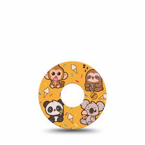 ExpressionMed Ice Cream Buddies Freestyle Libre 3 and Libre 3 Plus Tape, Single Tape Baby Animals, Adhesive Tape Continuous Glucose Monitor Design