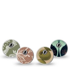 ExpressionMed Olive Grove Freestyle Libre 3 and Libre 3 Plus Sticker, 4-Pack Sticker Browns and greens Vinyl Decoration for CGM