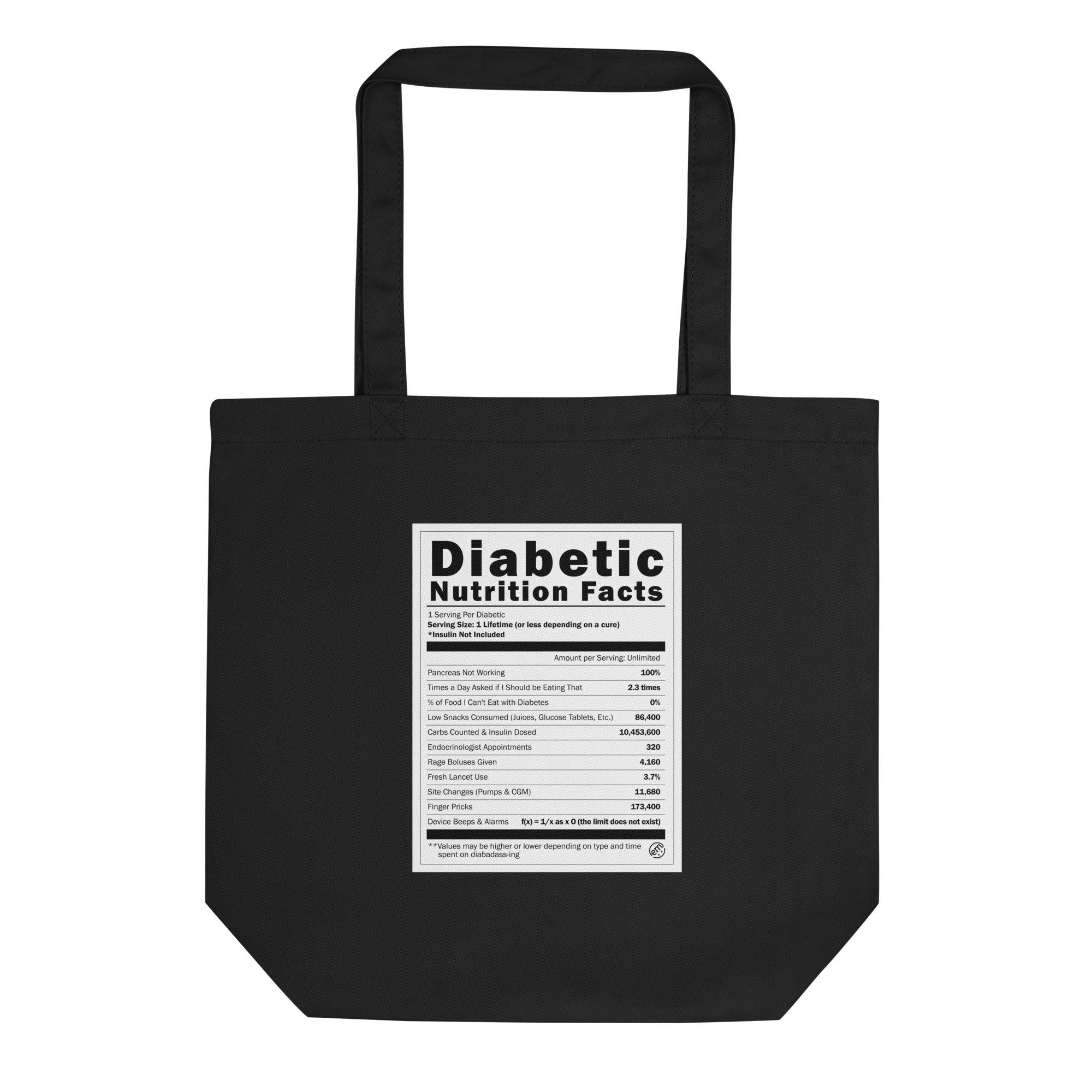 ExpressionMed Diabetic Nutrition Facts Label Eco Tote Bag  Insulin Insights,  