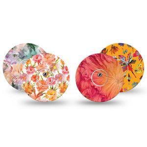 ExpressionMed Ruffle Bloom Freestyle Libre 3 and Libre 3 Plus, tape and sticker  ruffled flowers Fixing Ring Tape for Continuous Glucose Monitor