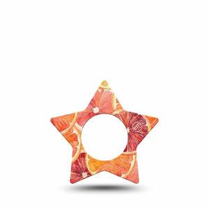 ExpressionMed Oranges Freestyle Libre, Libre 2 Plus, and Abbott Lingo Star, Single Tape Layered citrus slices Decorative Patch for CGM