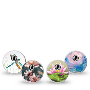 ExpressionMed Pondside Variety Pack Freestyle Libre 3 Sticker, 4-Pack Sticker Variety Pond Nature Life Inspired, Decorative Decal CGM Design
