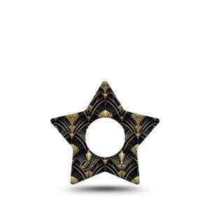 ExpressionMed Midnight Deco Infusion Star, 5-Pack Art deco style Waterproof Adhesive Tape For Insulin Pump