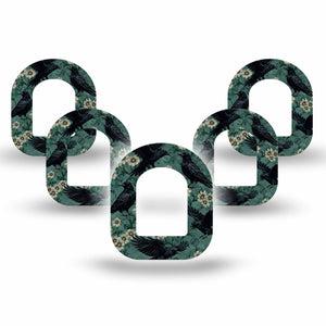 ExpressionMed Crows Omnipod Mini, 5-Pack vintage crow daisies Sensor Cover For Insulin Pump