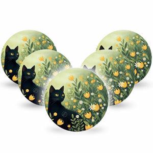 ExpressionMed Jungle Cat Dexcom G7 and Dexcom Stelo Glucose Biosensor System OverPatch, 5-Pack Floral meadows Patch for Continuous Glucose Monitor