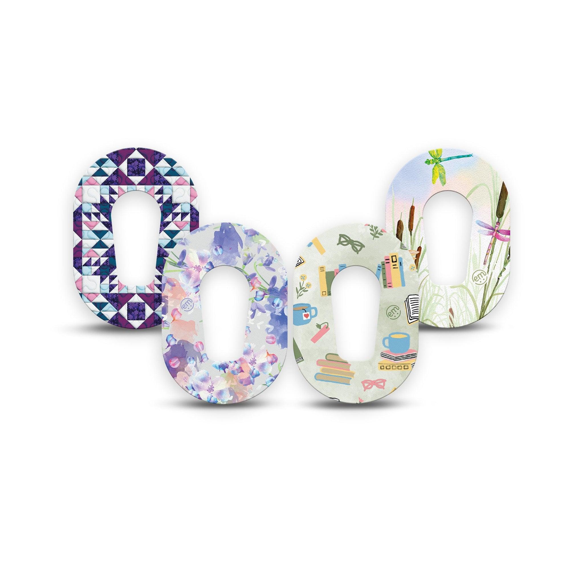 ExpressionMed Cozy Dreams Variety Pack Dexcom G6 Mini Tape 4-Pack Tape Variety Dreamy Reading Nook, Adhesive Tape CGM Design