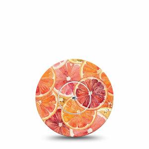 ExpressionMed Oranges Freestyle Libre, Libre 2 Plus, and Abbott Lingo, Single Tape and Single Sticker Blood orange slices Overlay Patch for CGM