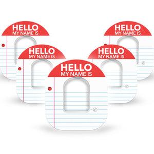 ExpressionMed Name Tag Omnipod Tape, 5-Pack Tape and 5-Pack Sticker National Diabetes Month, Adhesive Patch Pump Design