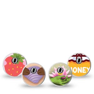 ExpressionMed Buzz, Boink and Splash Variety Pack Freestyle Libre 3 Sticker, 4-Pack Sticker Variety Array of Animals, Decorative Decal CGM Design