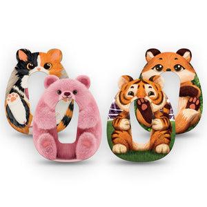 ExpressionMed Cute Wildlife Dexcom G6, 4-Pack Tape whimsical forest creature design Decorative Adhesive Tape for CGM