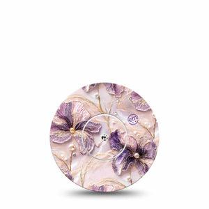 ExpressionMed Pink Pearls Freestyle Libre, Libre 2 Plus, and Abbott Lingo, Single Tape and Single Sticker Pink glistening florals Overlay Patch for CGM