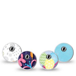 ExpressionMed Playful Animals Variety Pack Freestyle Libre 3 and Libre 3 Plus Sticker 4-Pack Sticker Variety Cute Pet Inspired, Decorative Decal CGM Design