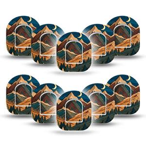 ExpressionMed Wood Mountains Omnipod Mini, 10-Pack Tape + 10-Pack Sticker natural wood texture Overlay Patch For Pump