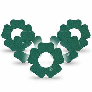 ExpressionMed Forest Green Freestyle Libre 2 and Libre 2 Plus Flower Shape Tape, Abbott Lingo, 5-Pack Tape Color Sample Inspired, Plaster CGM Design