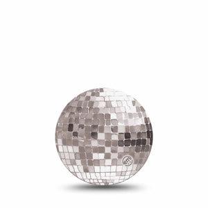 ExpressionMed Mirror Ball Freestyle Libre 3 and Libre 3 Plus OverPatch, Single Tape Silver gray ball Adhesive Tape for CGM